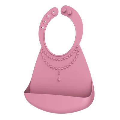 China Red BPA Free Silicone Baby Bibs Waterproof Silicone Soft Durable Adjustable Bibs For Babies Toddlers Kids for sale