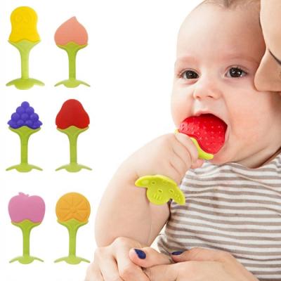 China Soft Toy Teeth Infant Kids Chew Safety Care Toys Pacifier Accessories Fruit Dental Gift for Newborn Baby Beads Silicone Teether for sale