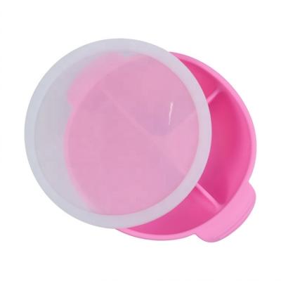 China Baby Kids Safe Leakproof Silicone Non Slip Portable Child Feeding Bowl With Suction Lid for sale