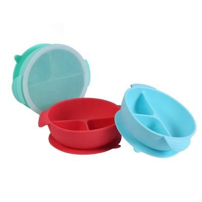 China Children's Suction Cup Silicone Baby Bowl Toddler Baby Non-Slip Silicone Dish for sale