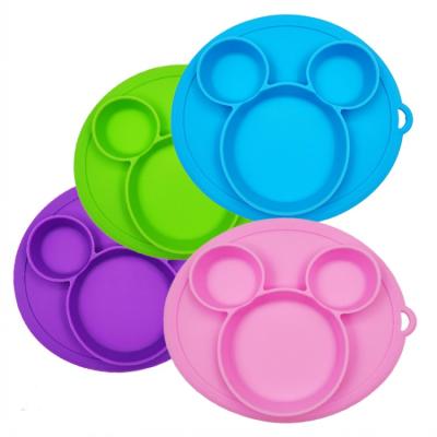 China Children's Anti-hot Straw Training Plate Cartoon Wheat Bear Children's Tableware Bowls Baby Bowl Food Tableware Feeding Set for sale