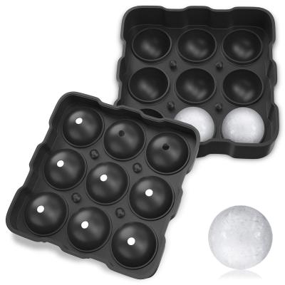 China Premium Viable Ice Ball Maker Whiskey Ice Mold 9 Balls Spherical Ice Tray Makes 1.8