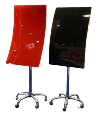 China Movable Glass Flipchart Mobile Glass Flipchart With Curved Glass , Corved Glass Board for sale