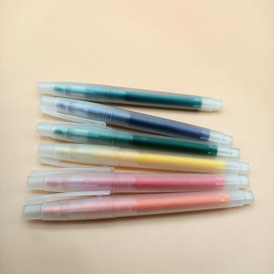 China Promotional Custom Multi Color Pen Transparent Barrel Marker Neon Multi Colored Highlighter Bar Marker For Kids for sale