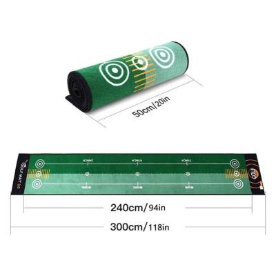 China Golf putting practice OEM Indoor And Outdoor Mini Golf Putter Practice Putting Green Training Mat With Trajectory for sale