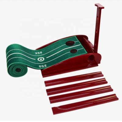 China Golf putting practice OEM Indoor golf practice green putter mat putting trainer mat with auto ball return for sale