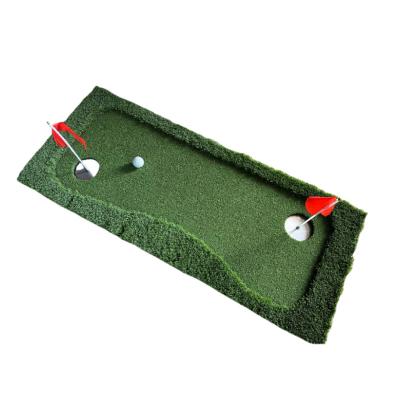 China Golf Putting Thickened large professional golf putting training mat mixed with rough turf and putting green for indoor golf putting games for sale