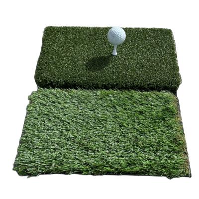 China Indoor Outdoor Floor 2 in 1 individual practicing hitting mat with tee turf and rough turf for sale