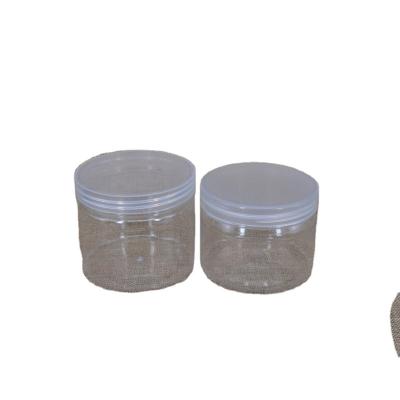 China Clear Plastic CANDY Containers Screw Cap Food Grade PET Plastic Jars With Aluminum Lid And Label for sale