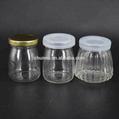 China Food Gift 100ml Pudding Glass Bottle Mug Milk Bottle Lead Free High Temperature Resistant Bottles for sale