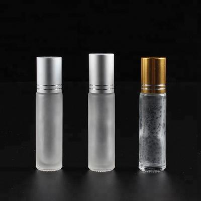 China Empty Clear Frosted 10ml Personal Care Roll On Plastic Perfume Bottle Glass And Steel Roller Ball for sale