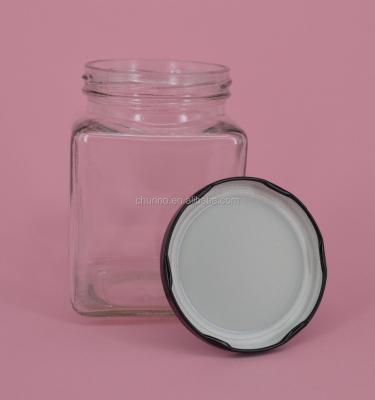 China Sealing Type Clear CANDY Screw Cap Glass Jar 380ml for sale