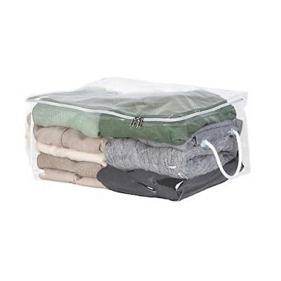 China Durable PVC Reusable Transparent Bedding Organizer Dust Proof Moisture Proof Clothes Duvet Storage Bag for sale