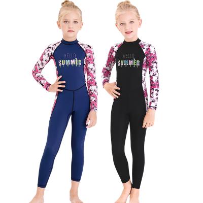 China QUICK DRY Snorkeling Suit One-Piece Long Sleeve Children Sunscreen Swimwear Wetsuit Girls Sunscreen Snorkeling Suit for sale