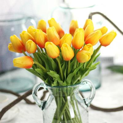 China PU Realistic Tulip Latex Artificial Flowers Colorful Home Wedding Artificial Flowers Tulip Latex Party Decor for sale