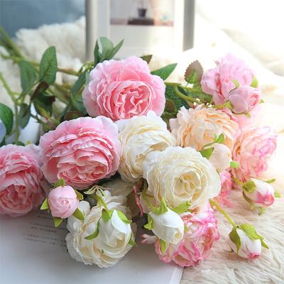 China Really Feel 2022 Valentines Day Amazon Success Artificial Flower Wall Single Stem Peony Silk Flowers for sale