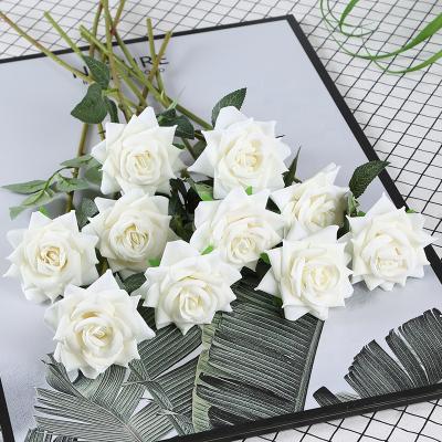 China Really smell the flannel 2021 Factory Rose Wedding Home Decorative Single Rose Artificial Flowers Centerpieces for sale