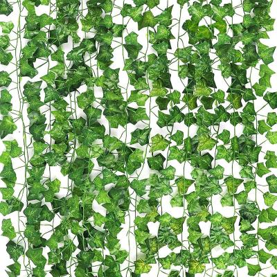 China Really Smell Artificial Ivy Plants Fake Vine Leaves Wedding Garland Greenery Foliage Fake Hanging 12 Pieces for Wedding Decor Party Backdrop for sale