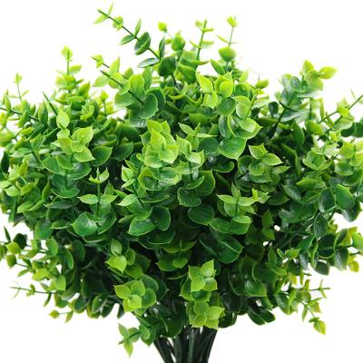 China Silk 7 Stems Artificial Boxwood Farmhouse Greenery Boxwood Stems Plants and Greenery for Outdoor Farmhouse Wedding Decor for sale