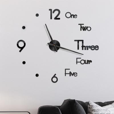 China LUMINOVA Modern Design Popular Fancy Wall Clock Decorative 3D Large Wall Sticker DIY Frameless Wall Clock for sale