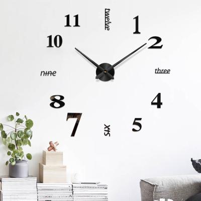 China LUMINOVA for Acrylic 3D Clock Frameless Wall Clock Large Home Decor Wall Clock Wall Sticker DIY for sale