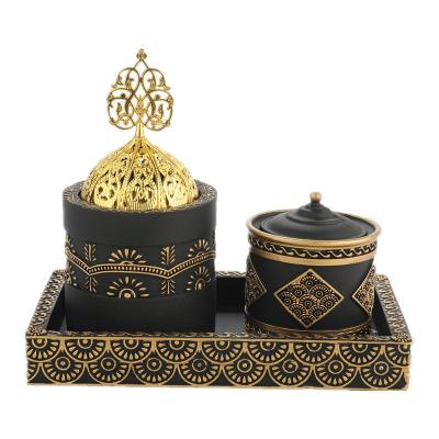 China Home Censer Ramadan Gift Oil Candle Burner Sandalwood Incense Craft Ramadan Decoration Middle East Resin Decoration Crafts for sale