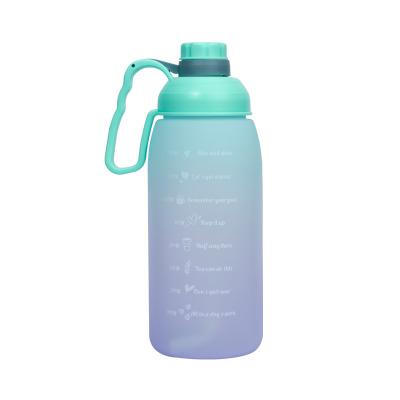 China Sustainable Recycled Plastic Bottles Half-Gallon 1.8L Water Bottle With Time Markers for sale