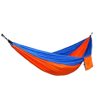 China Traditional New Outdoor Camping Hammock Two Color Nylon Rotating Single And Double Dormitory Ultralight Garden Portable Swing Bed for sale