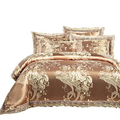 China Nondisposable Luxurious Same High Quality Silk Sheets Bedding Set for sale