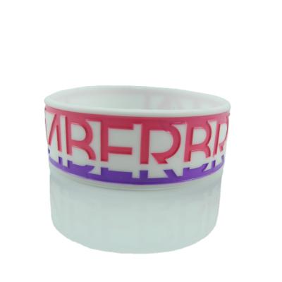 China 2021 CLASSIC high quality cute debossed thick silicone wristbands for sale