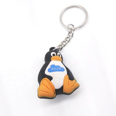 China Customization 3D Penguin PVC Key Chains Full PVC 3D Customization Custom Stereo Sweet PVC Key Chains Fair And Beautiful Rubber Rings for sale