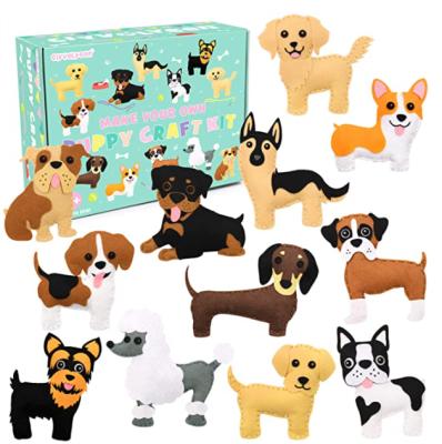 China Customized Development Of Dog Shape Craft Kit Felt Sewing Toys Intellectual For Kids for sale