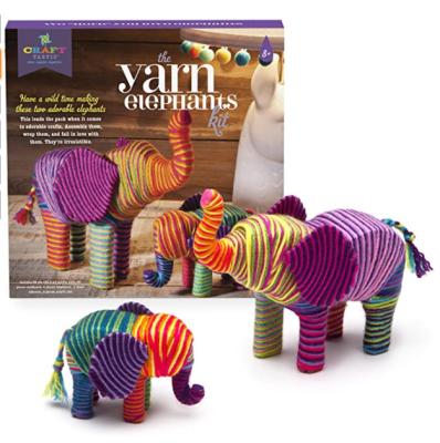 China Educational Toys Funny Children's Educational Handmade Craft Art Elephant Yarn Set Toy Gift DIY for sale