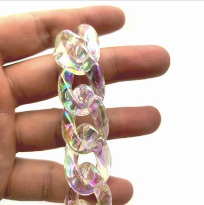 China Change Color DIY Accessories Luggage Toy Decoration Chain Transparent Symphony Acrylic Electroplating Chain for sale