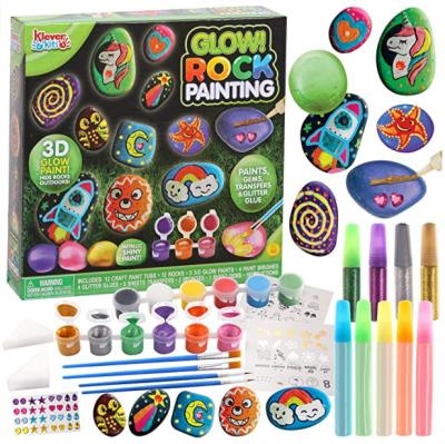 China DIY Arts Painting Educational Drawing Non-Toxic Rock Toy Set Funny Stone Painting Diy Painting Kit For Kid for sale