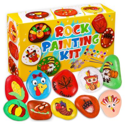 China DIY Arts Painting Educational Drawing Non-Toxic Rock Toy Set Funny Stone Painting Diy Painting Kit For Kid for sale