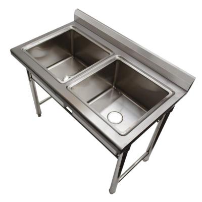 China High Quality Commercial Kitchen Sink Table Commercial Double Bowl Stainless Steel Kitchen Sink for sale