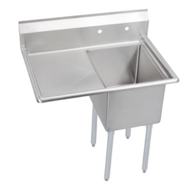 China Hot Selling One Cupboards Factory Sink Stainless Steel Commercial Kitchen Cupboard Sink With Left Drainer for sale