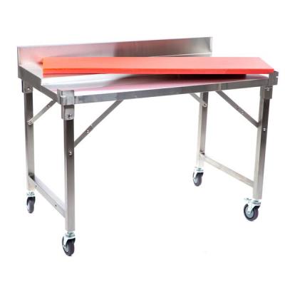 China Kitchen Equipment Stainless Steel Collapsible Folding Work Table with 4 Wheels for sale