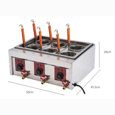 China Hotel Kitchen Restaurant Multifunctional Stainless Steel 6 Hole Cooking Machine Kitchen Equipment Commercial Noodle Cooker for sale