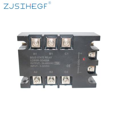 China ZJSIHEGF China Factory Sealed High Quality 10A Solid State Relay Three New Type C Control AC 3-32V DC Phases SSR Control 24-480V for sale