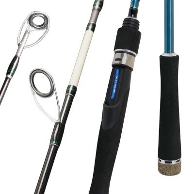 China Carbon XDL New arrival 2 sections EVA handle 2.4m M ML sea bass fishing 30T+40T carbon fibre spinning casting rod tools for sale