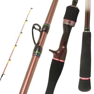 China Carbon XDL New design 1.95m 2.02m 2 section light weight EVA handles best carbon squid fishing rod for sale