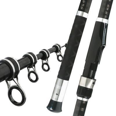 China Carbon XDL Hot Selling 4.8m 5 sections  EVA handle carbon fiber distance throwing white rabbit fishing rod for sale