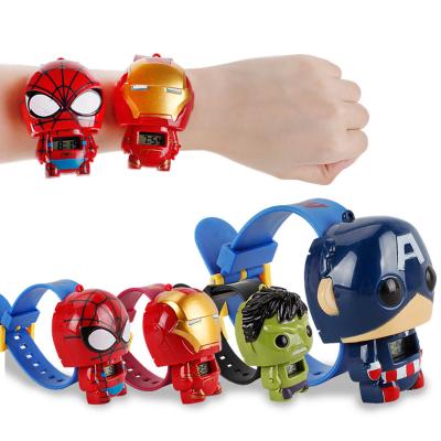 중국 Unisex Cheap Day/Date Cartoon Child Novelty Watch Children's Watches Marvel Hero Deformable Digital Watch For Kids 판매용