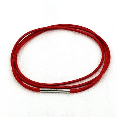 China Korean 1/2/3mm Brown Leather Jewelry Necklace Rope Environmentally Friendly Leather Braided Waxed Cord Black Red Waxed Thread Sewing Thread for sale