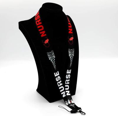 China Customized Environmental Friendly Dye Sublimation Heat Transfer Printing Medical Nurse Lanyard With Logo for sale