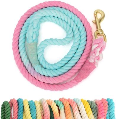 China 5FT Cotton Dog Rope Detachable Shade Rope Leads Lead Multicolor Pull Heavy Duty Braided Training Rope For Medium Large Dogs Walking for sale