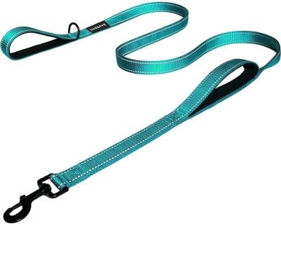 China DETACHED Heavy Duty Traffic Padded Two Handles Lead Traffic Dog Leash Thoughtful Double Handles Lead For Training Control for sale