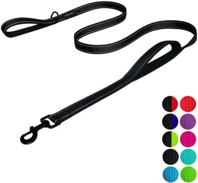 China Thoughtful Dog Leash 6ft Long Traffic Padded Handle Two Heavy Duty Double Handles Lead For Training Control Handle 2 Thoughtful Leashes for sale